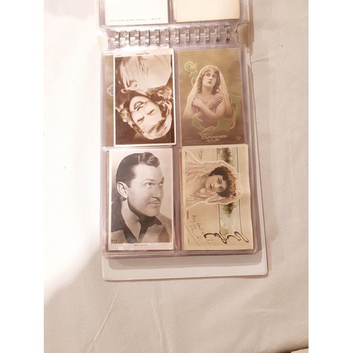107 - A postcard album including pictures of actors. No international shipping.