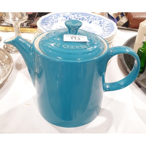 113 - A Le Creuset teapot. No shipping. Arrange collection or your own packer and shipper, please. Electri... 