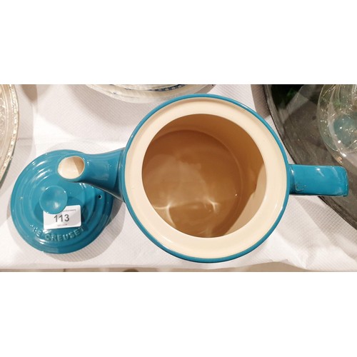 113 - A Le Creuset teapot. No shipping. Arrange collection or your own packer and shipper, please. Electri... 