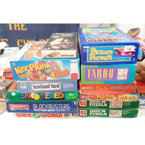 146 - Jigsaw puzzles and board games. No shipping. Arrange collection or your own packer and shipper, plea... 
