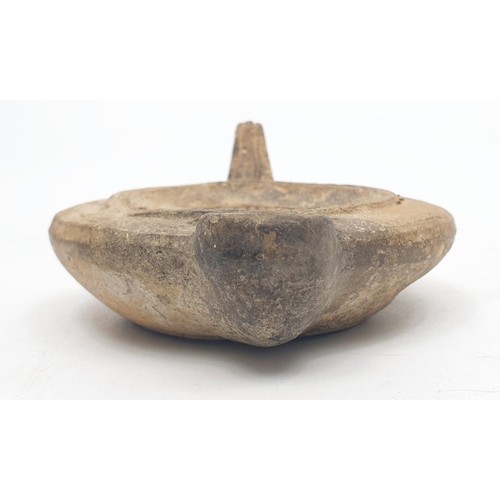 156 - An ancient Roman ceramic oil lamp, width 11cm. No shipping. Arrange collection or your own packer an... 