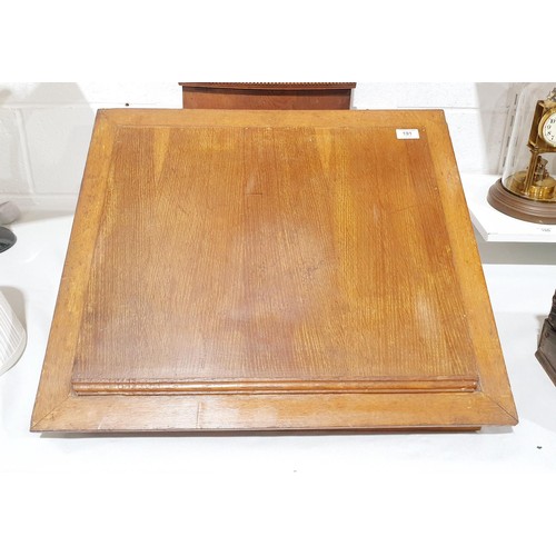 191 - A vintage oak church lectern with trefoil and quatrefoil decoration, 62x54x34cm. No shipping. Arrang... 