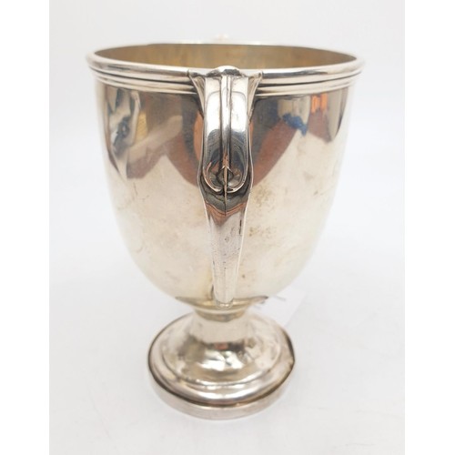 13 - A hallmarked silver twin handled trophy, A/F, height 152mm, gross weight 358g, hallmark rubbed. No i... 