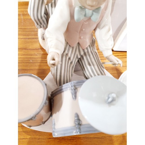 99 - Five Lladro Jazz Band figures, four of which are A/F, the tallest 21cm. No shipping. Arrange collect... 