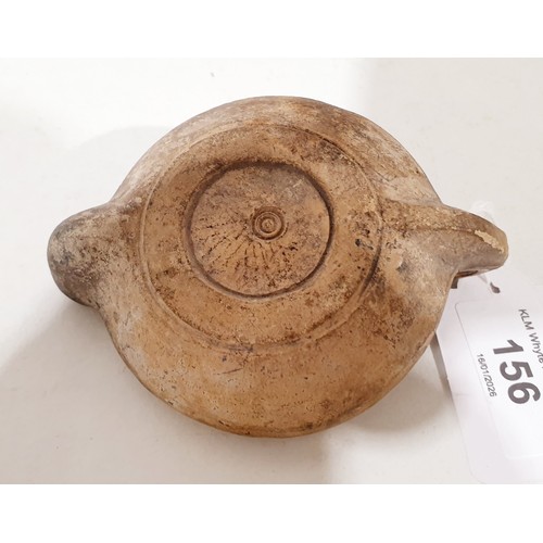 156 - An ancient Roman ceramic oil lamp, width 11cm. No shipping. Arrange collection or your own packer an... 