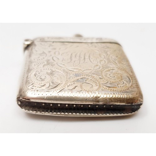 50 - A hallmarked silver vesta case A/F, width 4cm, weight 25g, Birmingham 1900. In house shipping availa... 
