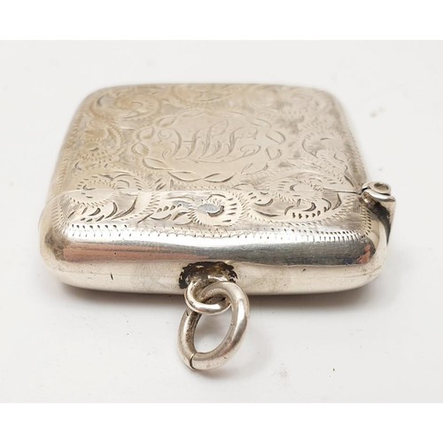 50 - A hallmarked silver vesta case A/F, width 4cm, weight 25g, Birmingham 1900. In house shipping availa... 