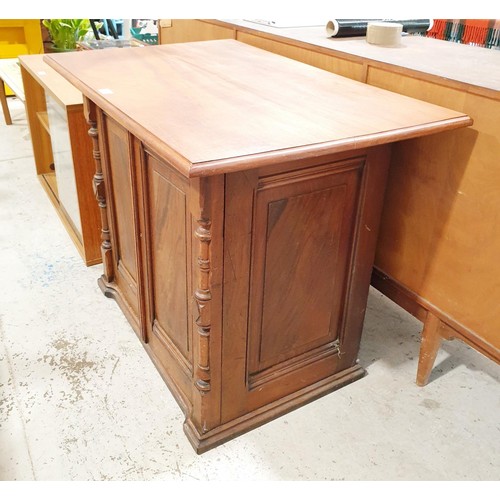 157 - An antique walnut cupboard with four internal drawers, top re-finished, 74x95x61cm. No Shipping. Arr... 