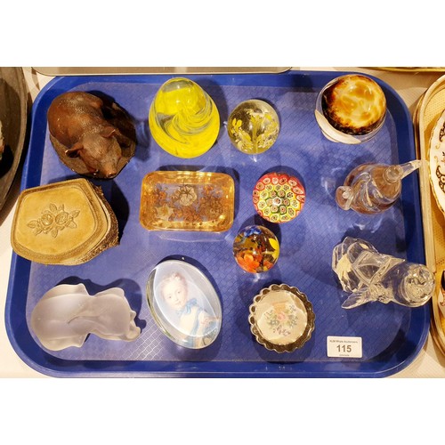 115 - Paperweights and assorted, the tallest 13cm. No Shipping. Arrange collection or your own packer and ... 