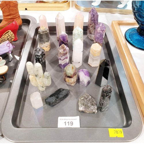 119 - Miniature mineral obelisks, the tallest 10cm. No Shipping. Arrange collection or your own packer and... 