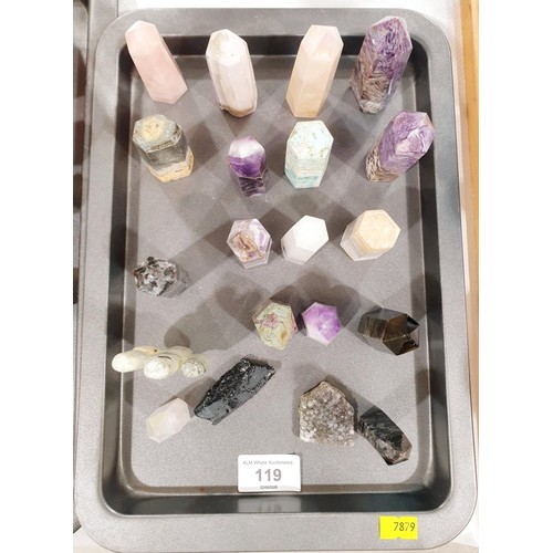 119 - Miniature mineral obelisks, the tallest 10cm. No Shipping. Arrange collection or your own packer and... 