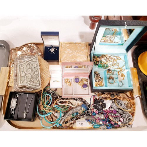 124 - Costume jewellery and vintage evening purses. In house shipping available excluding the United State... 
