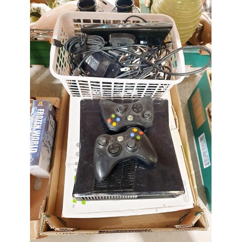 134 - An Xbox 360, controllers and accessories together with games. No Shipping. Arrange collection or you... 