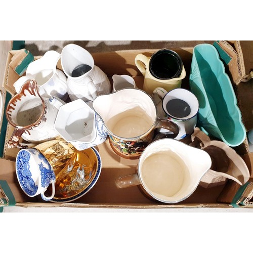 135 - A box of antique and later jugs. No Shipping. Arrange collection or your own packer and shipper, ple... 