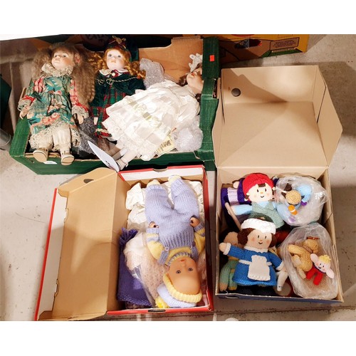 136 - A selection of collector's dolls and other dolls. No Shipping. Arrange collection or your own packer... 