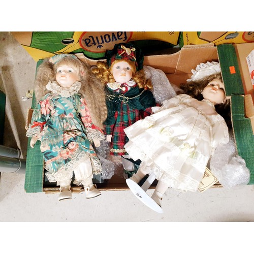 136 - A selection of collector's dolls and other dolls. No Shipping. Arrange collection or your own packer... 
