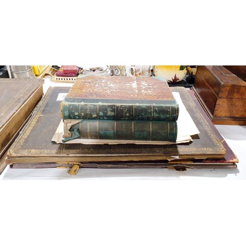 151 - An antique folio of Landseer artist's proof prints, one other folio and two antique books on Shakesp... 