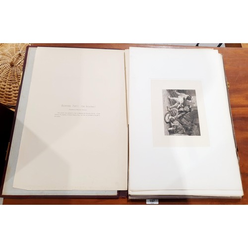 151 - An antique folio of Landseer artist's proof prints, one other folio and two antique books on Shakesp... 