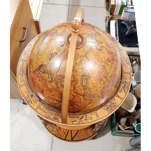 159 - A globe drinks table, height 80cm. No Shipping. Arrange collection or your own packer and shipper, p... 