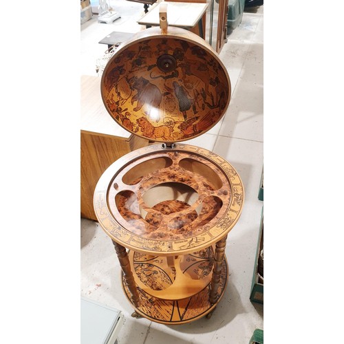 159 - A globe drinks table, height 80cm. No Shipping. Arrange collection or your own packer and shipper, p... 