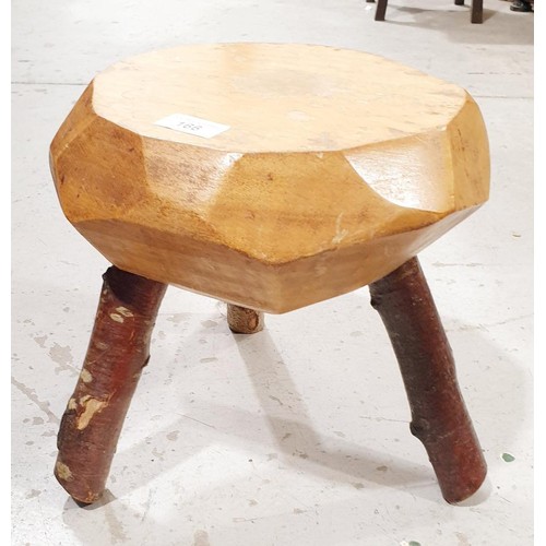 166 - A rustic milking stool, height 26cm. No Shipping. Arrange collection or your own packer and shipper,... 