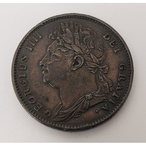 56 - George IIII: a farthing, 1822, XF. UK shipping £15, we combine lots for shipping. No shipping to the... 