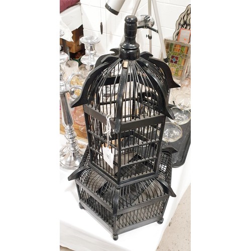 52 - A decorative wooden birdcage, A/F, height 55cm. No shipping. Arrange your own packer and shipper, pl... 