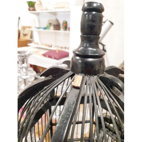 52 - A decorative wooden birdcage, A/F, height 55cm. No shipping. Arrange your own packer and shipper, pl... 