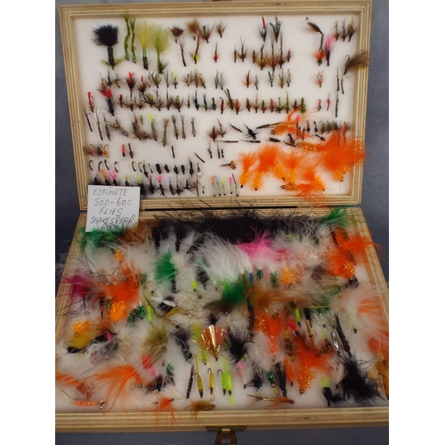 118 - Box of hand tied shakespeare fishing flies