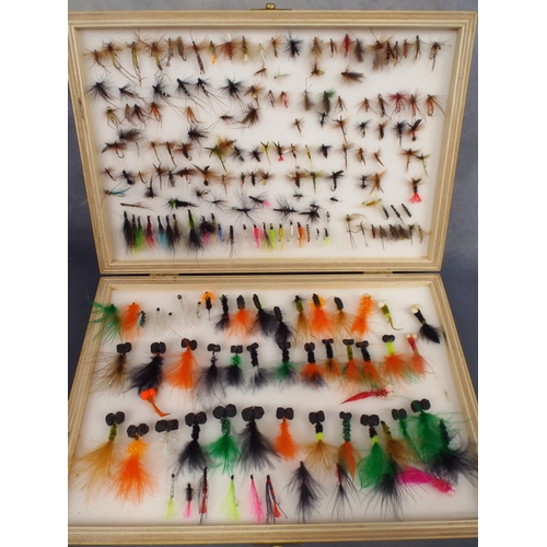 118 - Box of hand tied shakespeare fishing flies