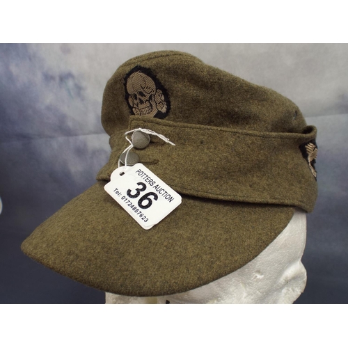 36 - German SS forage cap with insignia