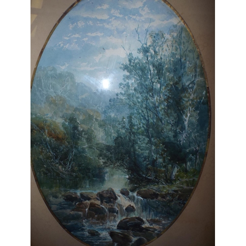 175 - William Widgery, 1822/1893. Victorian Watercolour , Oval gilt frame & mounted under glass