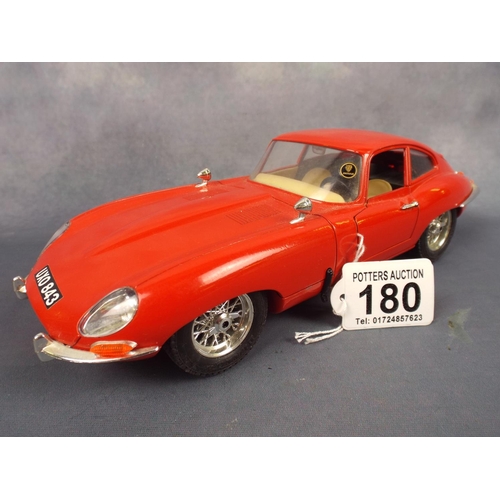 180 - Die cast  1/18 scale model of an E Type Jaguar