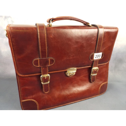 200 - Soft Tan leather Briefcase in excellent conditon.