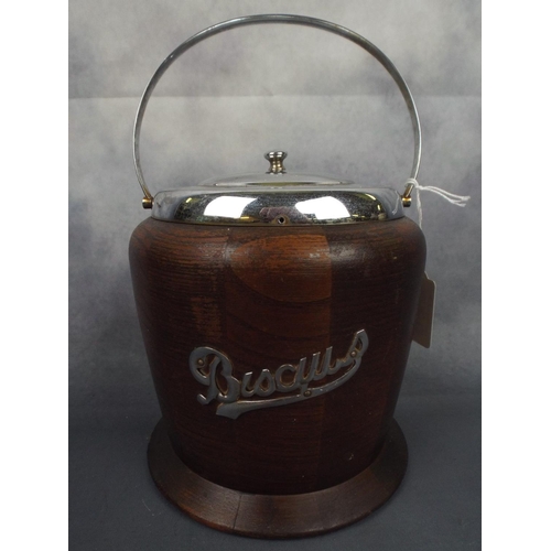 226 - Vintage wooden biscuit barrel