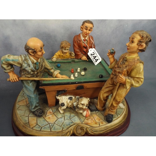 244 - Resin caricature study of Snooker players