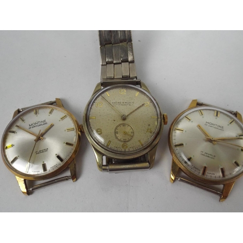 119 - Three Gents 17 jewel swiss watches, all in running conditon.