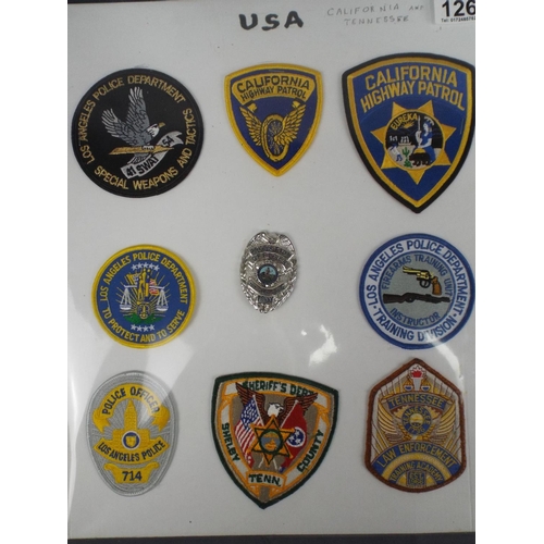 126 - United states police badges on display card (9)