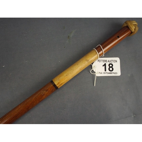 18 - Military type officer's Swagger Stick with leather knot