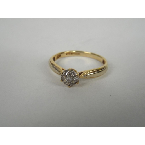 32 - 9ct Diamond cluster ring, 2.1g finger size 'N'5