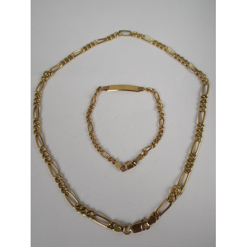 58 - Matching Necklace & Bracelet, Marked as 9ct gold