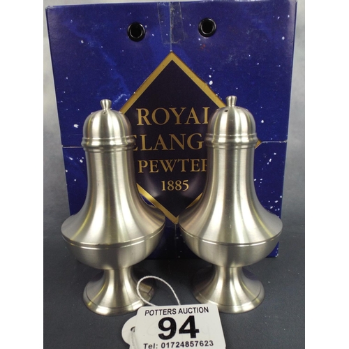 94 - Royal Selangor Pewter Cruet set, brand new in it's box.