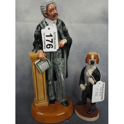 176 - Royal Doulton Figure 'The Lawyer' HN3041 Together with small resin legal beagle dog