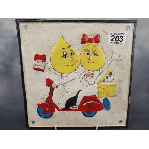 203 - Vintage Cast Iron Esso fuel advertising sign