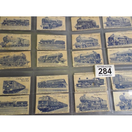 284 - Full set of 40 Carerras turf, Railway engine cards, 1942