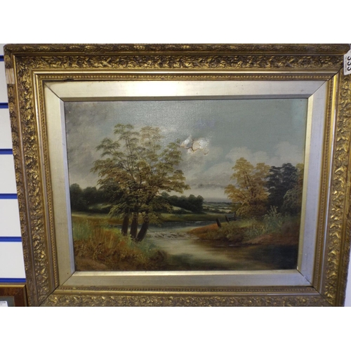 333 - Damaged oil painting but in good gilt frame