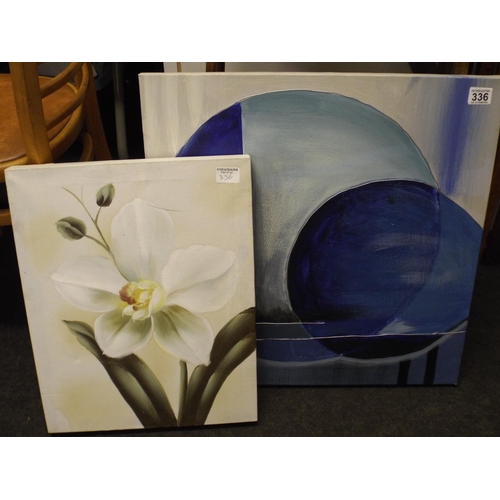 336 - Two contemporary paintings on canvass