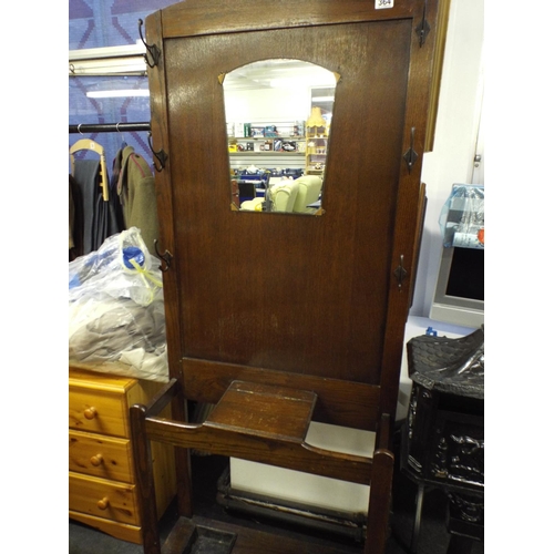 364 - 1920's/30's Oak hall stand with mirror