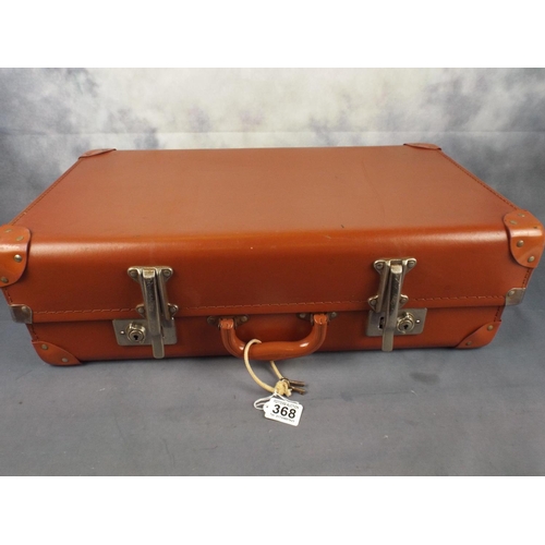 368 - Vintage Expanding suitcase with BR1951 stamped to the inside, Keys included