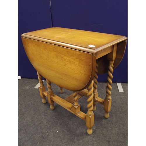 377 - Drop leaf folding table with barley twist legs